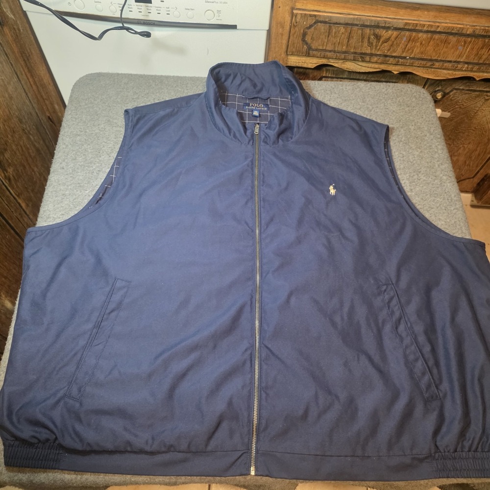men's lightweight performance / windbreaker golf vest in navy blue 5xb L2